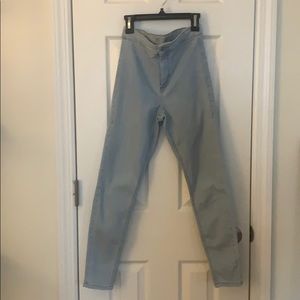 Topshop Joni high waisted light wash denim